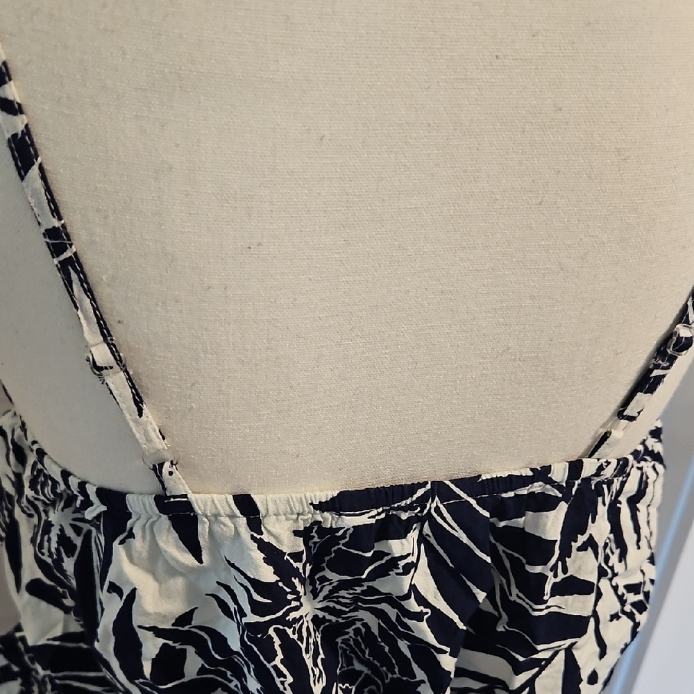 Blue Island Navy and Cream Leaf Print 2 Piece Set - Picture 6 of 14